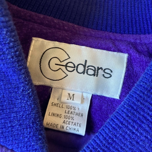 Vintage Purple Suede Bomber Jacket by Cedars size M - Picture 3 of 3